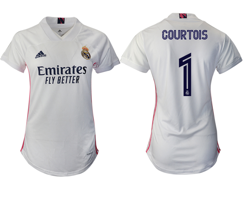 Women 2020-2021 Real Madrid home aaa version #1 white Soccer Jerseys->customized soccer jersey->Custom Jersey